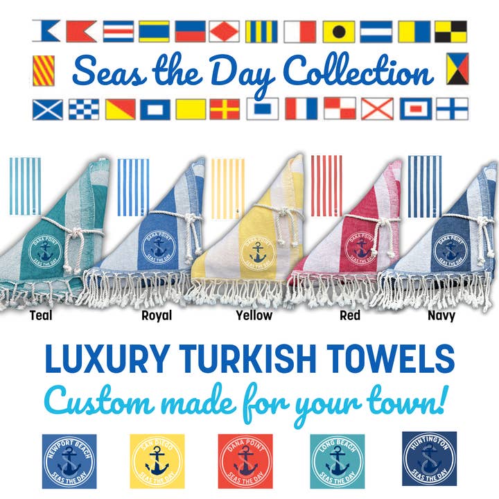 Op maat gemaakte luxe handdoeken „SEAS THE DAY” - ALLEEN IN DE GROOTHANDEL! MOQ 30 voor wholesale door Shaka Love