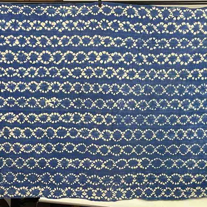Vintage African Shibori Indigo Mudcloth Textile Shawl for wholesale by The Niger Bend