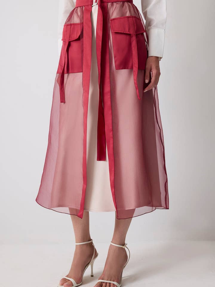 JUPE EN ORGANZA AVEC DÉTAILS DE POCHES pour la vente par Touché Privé