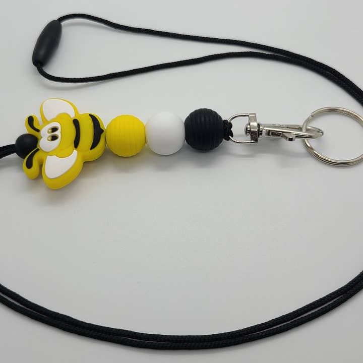 Kendra's Designs - Wholesale Lanyard - Women's - Bee Silicone Beaded Lanyard | Teacher Lanyard