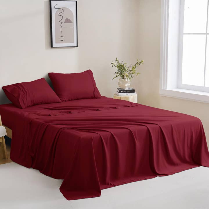 Qatan – wholesale Sheet set – 4 Piece Microfiber Sheet Set - 16" Deep Pocket Fitted Sheet2