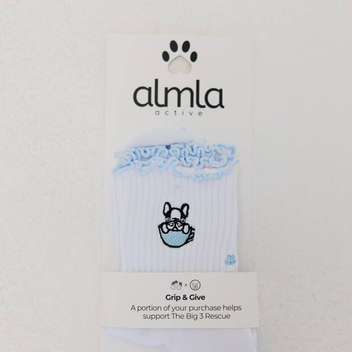 Almla Active - Wholesale Socks - Women's - Frenchie Dog Mom Pilates Grips Socks5