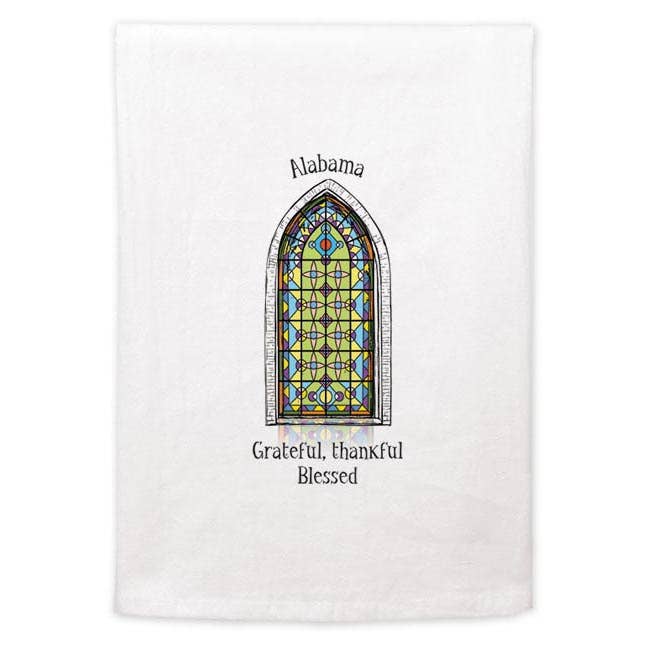 Torchon de cuisine en verre teinté : Grateful Thankful (nom inscrit) pour la vente par Mariasch Studios