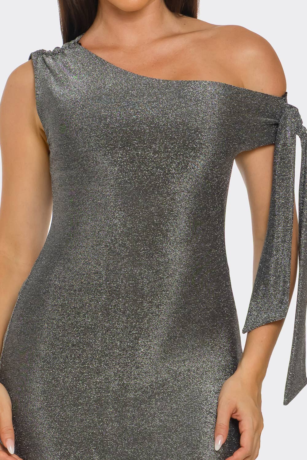 Julia by LoveJ - Wholesale Dress - Women's - Asymmetric One Shoulder Tie Side Slit Maxi Dress 4