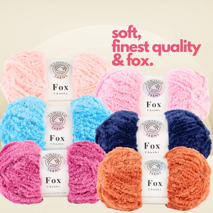 Kalpten LLC - Wholesale Yarn - Super Soft Fur Yarn|Chunky Fluffy Faux Fur|Fox Yarn|Eyelash