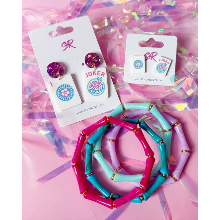 Sandy + Rizzo - Wholesale Stud/Post Earrings - Mahjong Joker Stud5