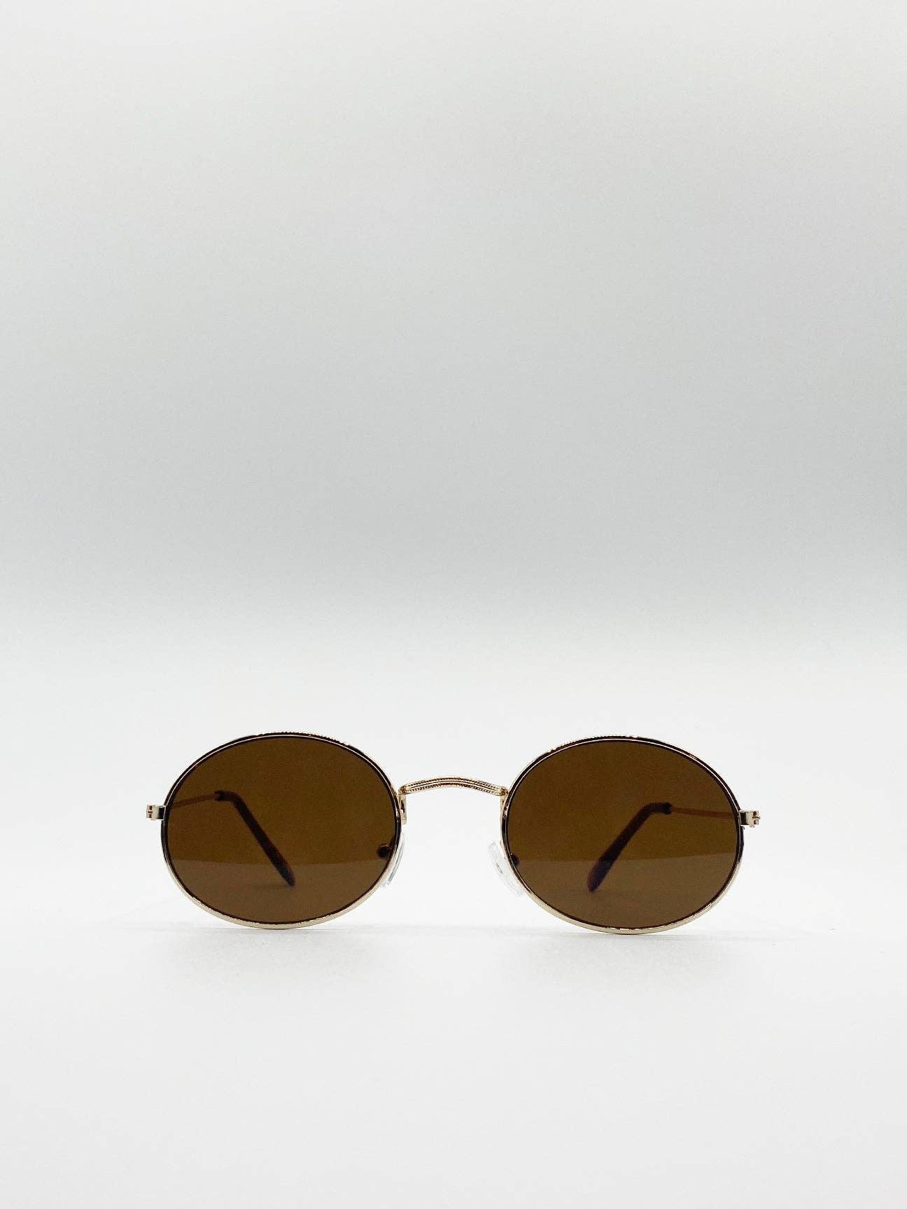 AFA COLLECTIVE - Wholesale Sunglasses - Women's - Round Metal Frame Sunglasses in Brown1