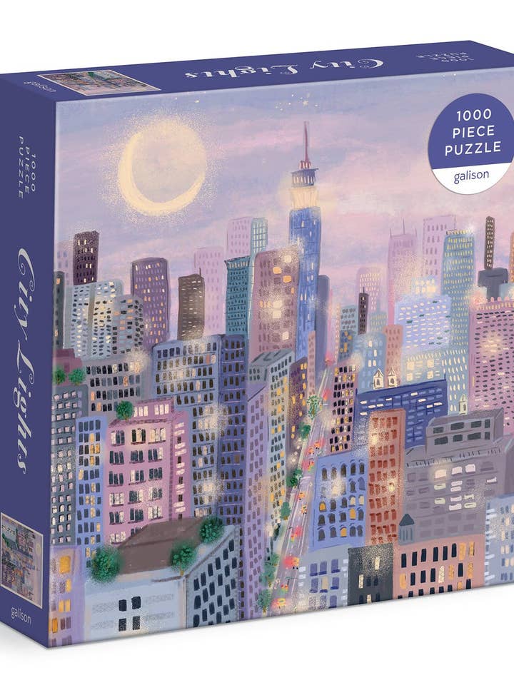 City Lights 1000 Piece Puzzle In a Square box for wholesale by Chronicle Books