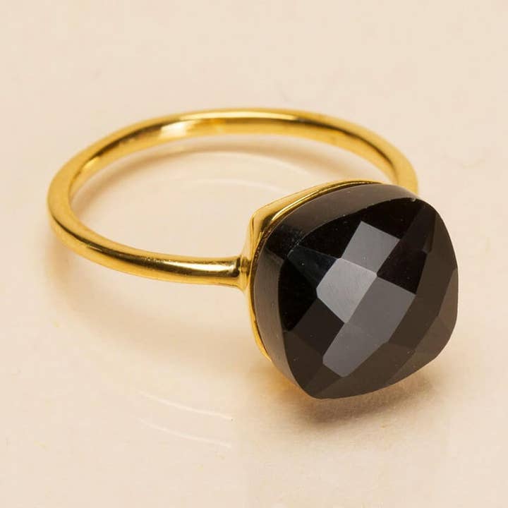 RING INDIEN SCHWARZER ONYX für den Großhandel von Une A Une