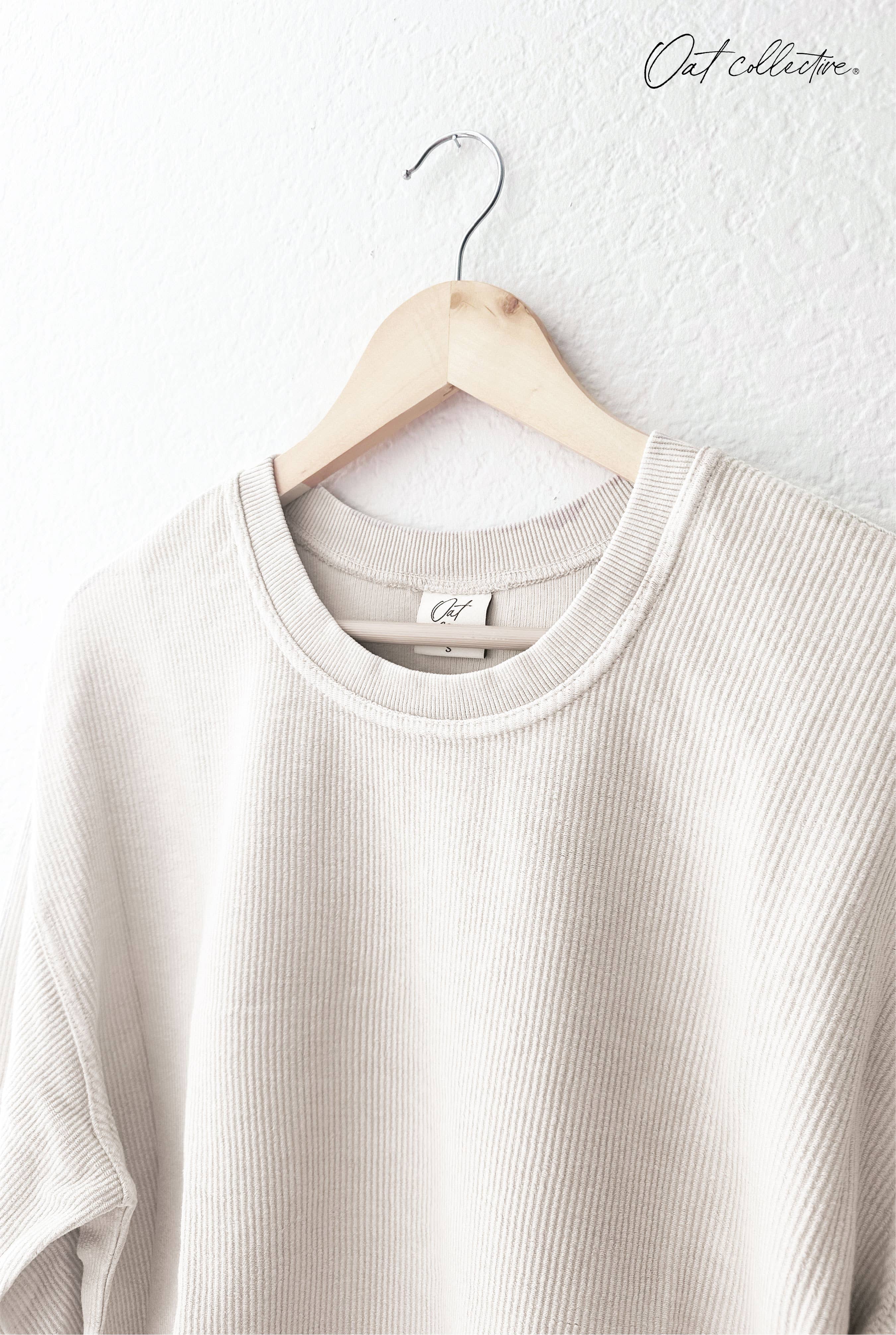 OAT COLLECTIVE - Wholesale Graphic Sweatshirt - Women's - HEART SCRIBBLE Cropped Thermal Vintage Pullover 2