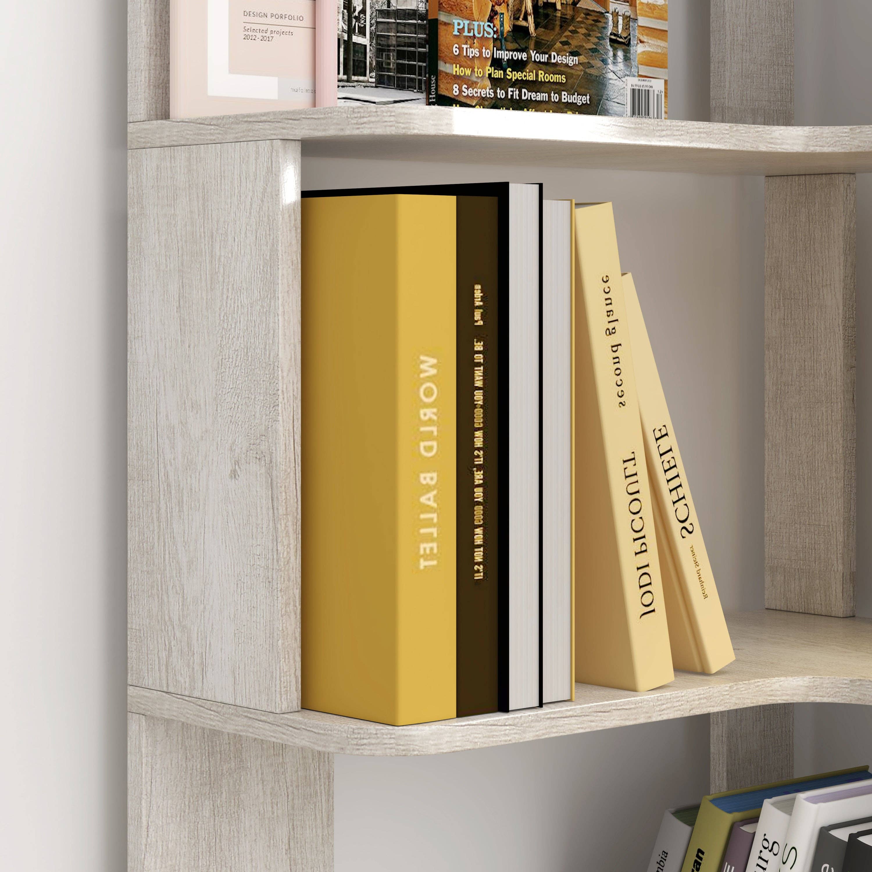 39F Inc. - Vente Bibliothèques - Étagère d'angle en L à 6 niveaux avec dispositif anti-basculement9