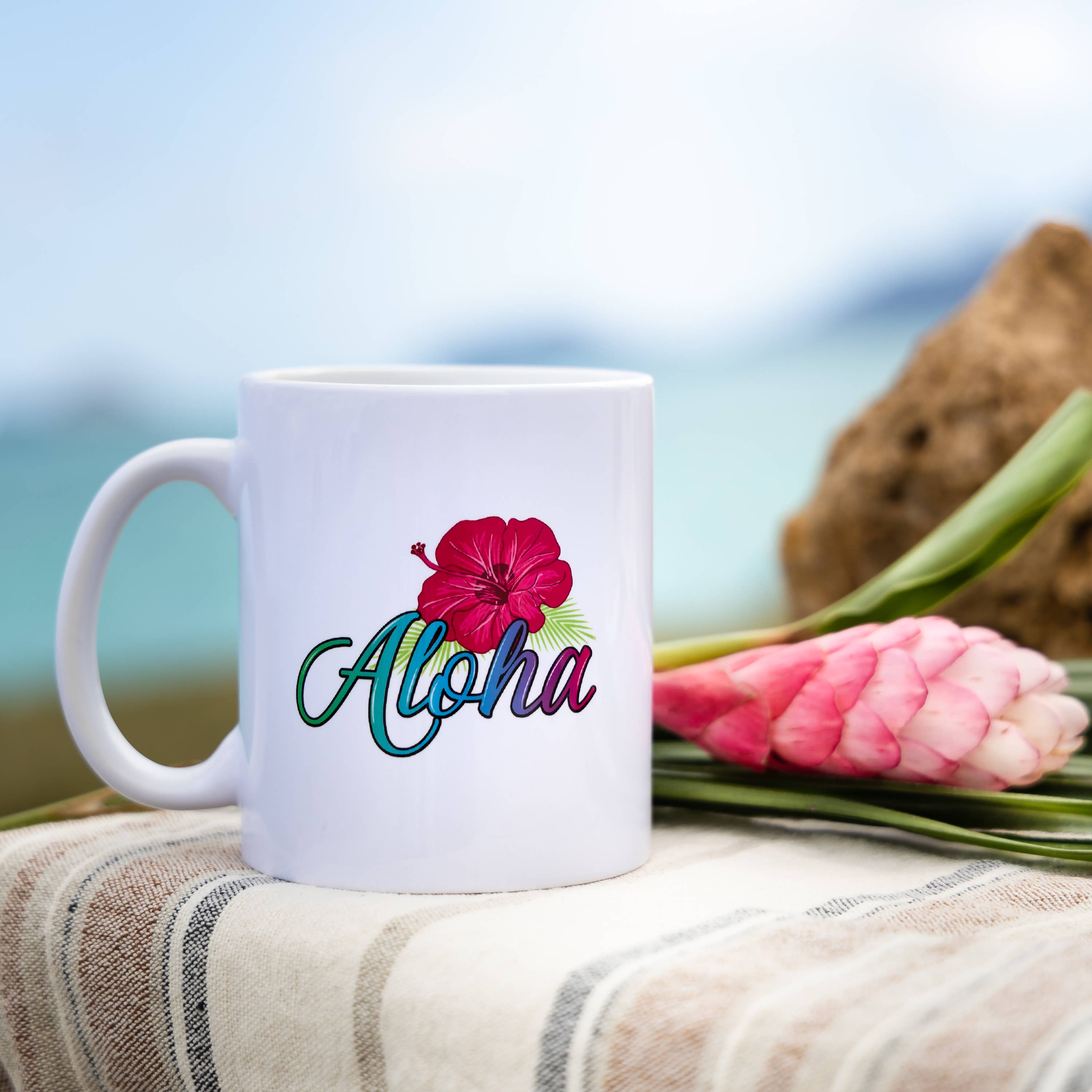Aloha Tropical Hibiscus Graphic Ceramic Coffee Mug - Tea Cup for wholesale by Aloha Designs