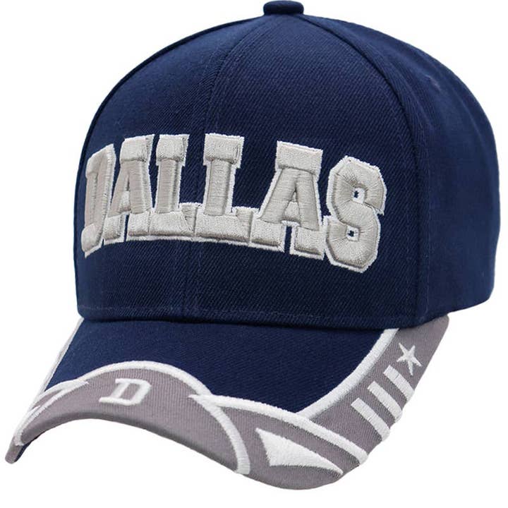 Cap Zone – Engroshandel Baseballkasket - Unisex – Dallas Logo broderet twill akryl baseballkasket3