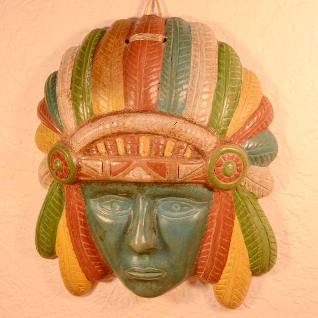 Xula Handmade - Vente Décoration murale - Masque aztèque en céramique - Art mural mexicain1