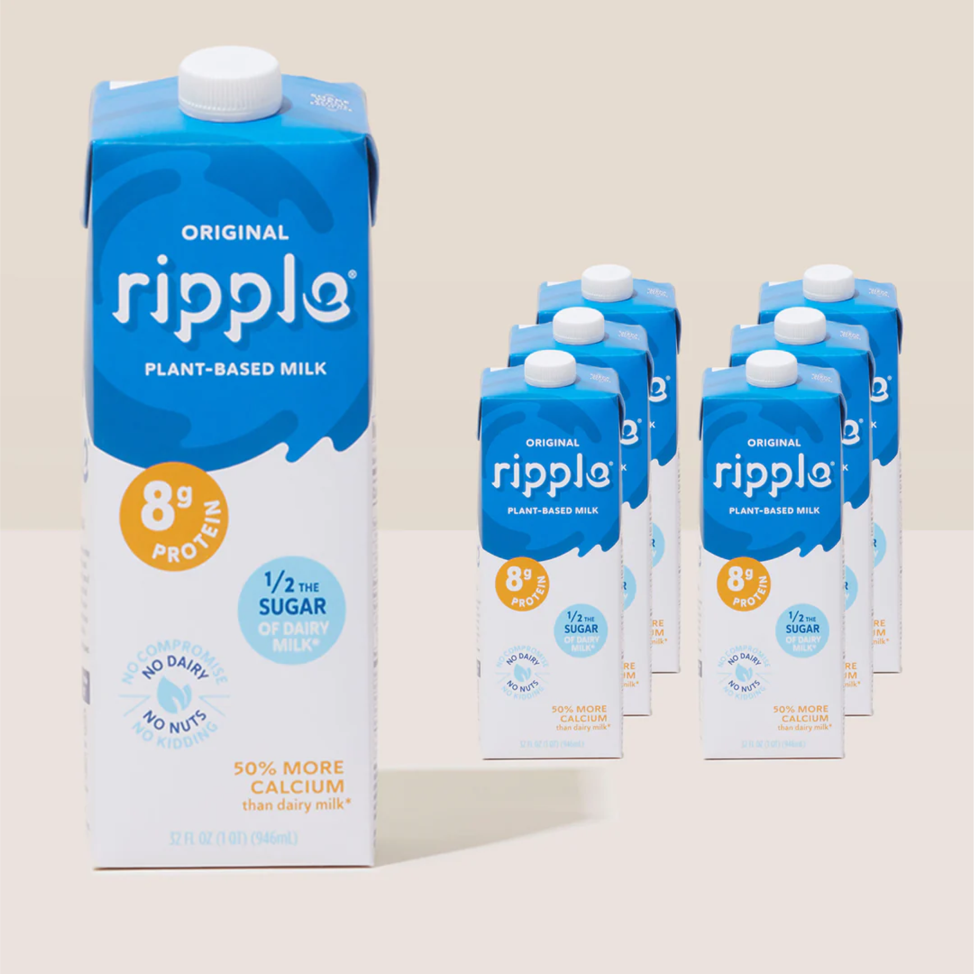 Ripple Foods - Wholesale Non-Dairy Milk - Ripple Shelf-Stable Original Milk (4 Cases of 6)1