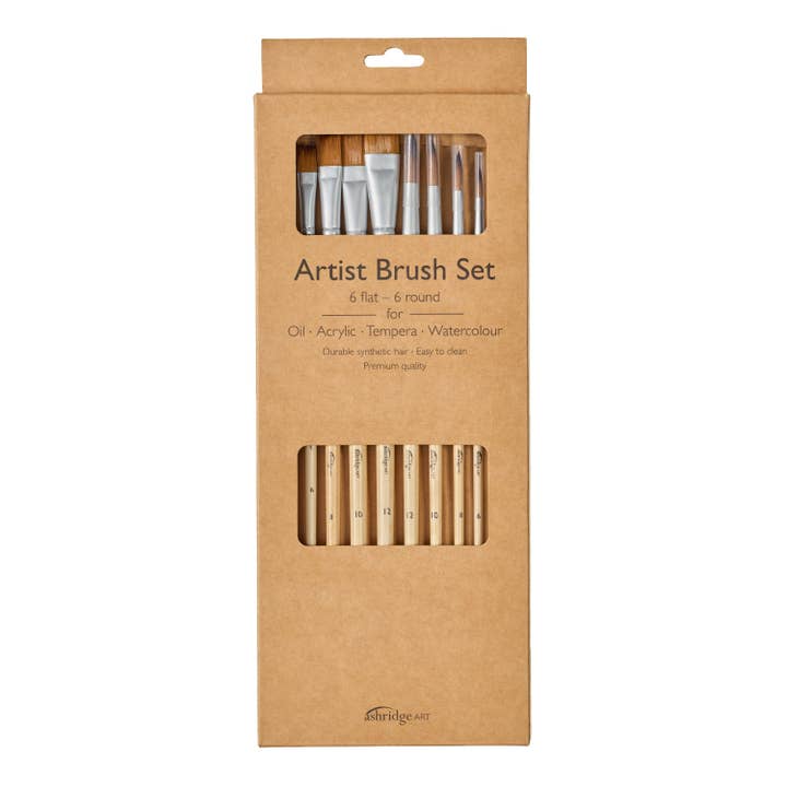 12 Piece Brush set for wholesale by Ashridge Arts & Crafts