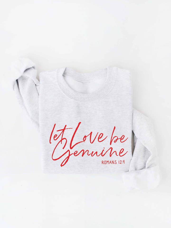 Sweatshirt graphique LET LOVE BE GENUINE pour la vente par OAT COLLECTIVE