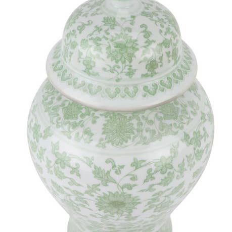 The Enchanted Home - Wholesale Decorative jar - Soft Green Floral Jar1