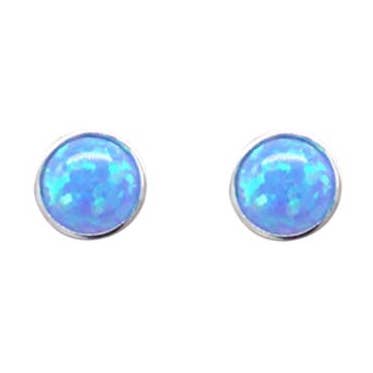 7mm Opal Stud ER Blå for engroshandel hos Fabienne
