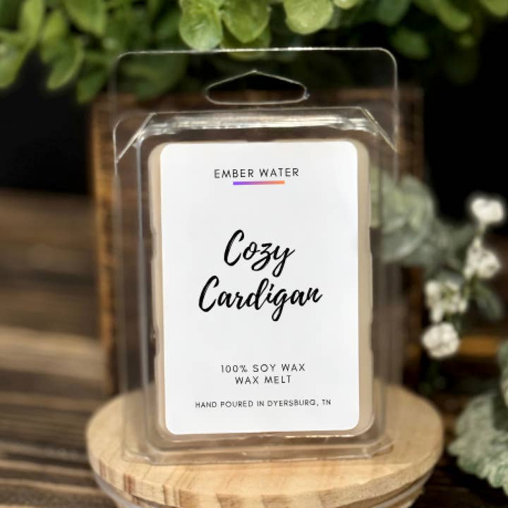 Cozy Cardigan Wax Melt for wholesale by Ember Water