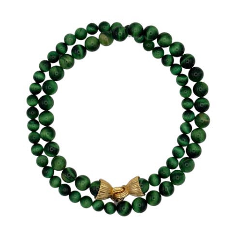 Collana con tigre verde placcata in oro 24 carati in stile vintage per la vendita all'ingrosso da parte di Timeless Pearly