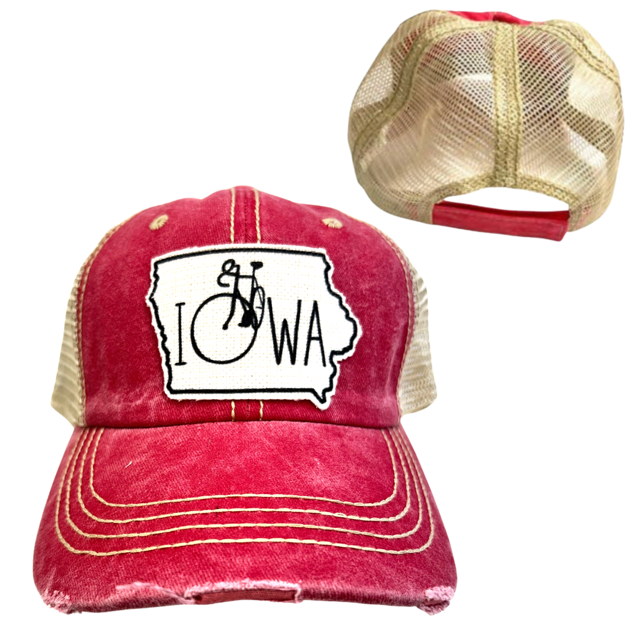dkhandmade - Vente Casquette de camionneur – femme - CHAPEAU DE VÉLO IOWA1