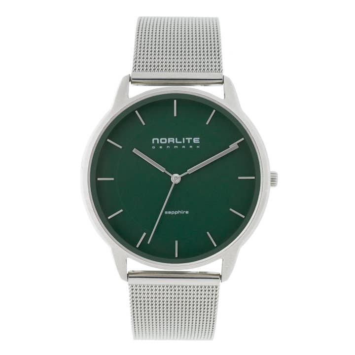 Reloj para hombre Norlite con esfera verde y correa de malla para venta al por mayor de Norlite Denmark