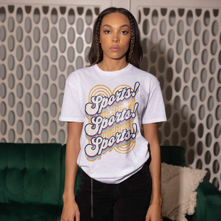 Weiss Sport Sport Sport Übergroßes weißes T-Shirt für den Großhandel auf Faire