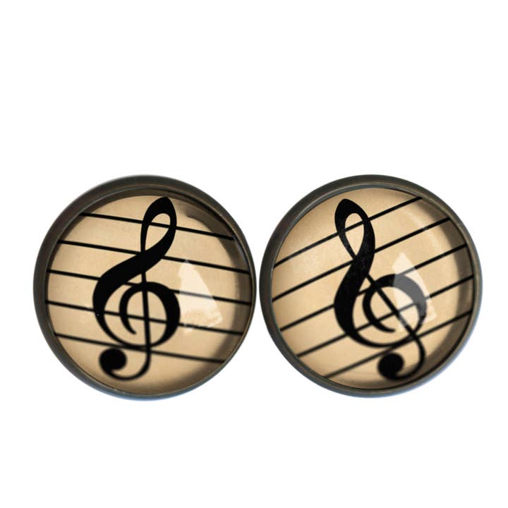 Treble Clef Stud Earrings for wholesale by The Divine Iguana