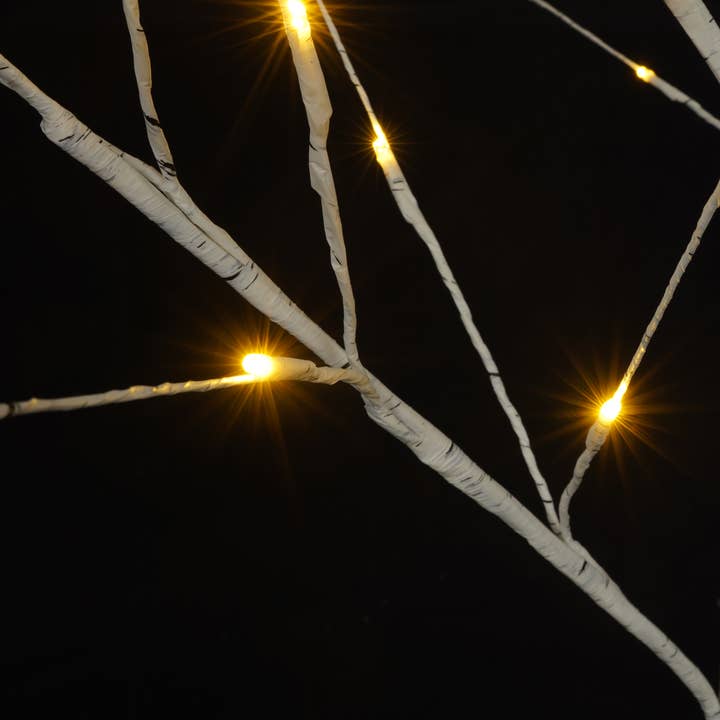 Lighted Birch Tree Set 4Feet-6 Feet With Warm White LEDs for wholesale on Faire14