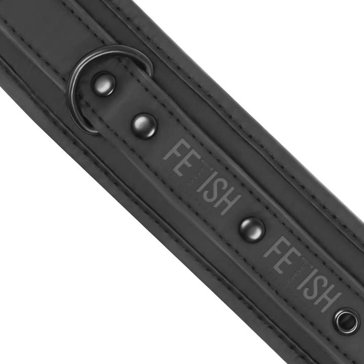 LOVERS - SHOP - Wholesale Sex Toy - FETISH SUBMISSIVE VEGAN LEATHER HANDCUFFS WITH NEOPRENE LINING