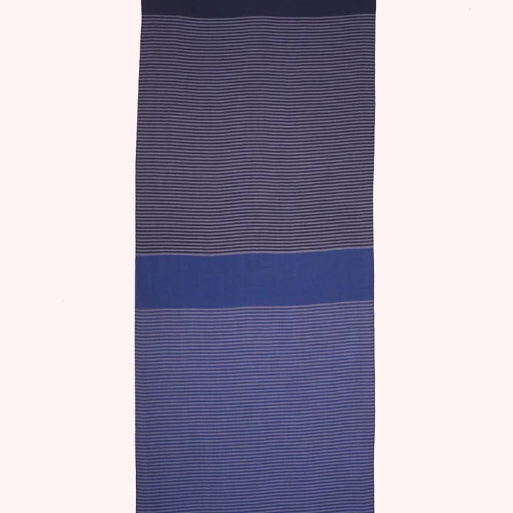 SVEZElife - Wholesale Scarf - Women's - Coastal Stripe Woven Wool Scarf - Blue | SVEŽElife5