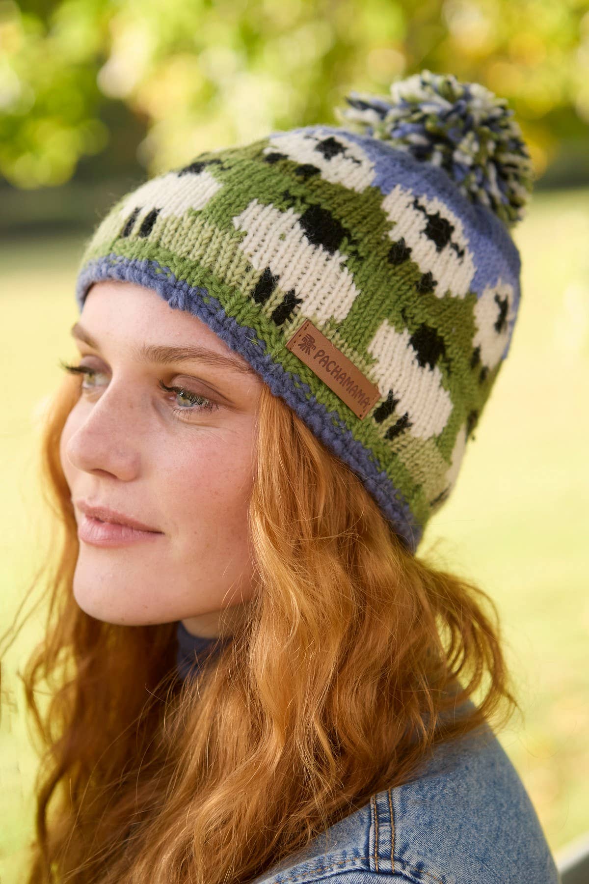 Pachamama Ltd - Wholesale Beanie - Women's - Flock of Sheep - Knitted Wool White Sheep Bobble Beanie Hat5