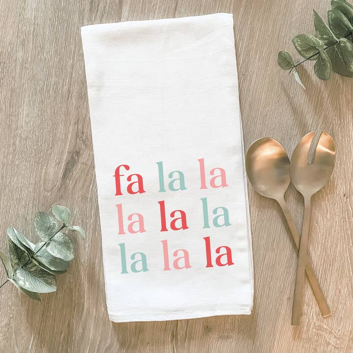 Lissi Designs - Wholesale Tea Towel - Fa La La La Christmas - Cotton Tea Towel
