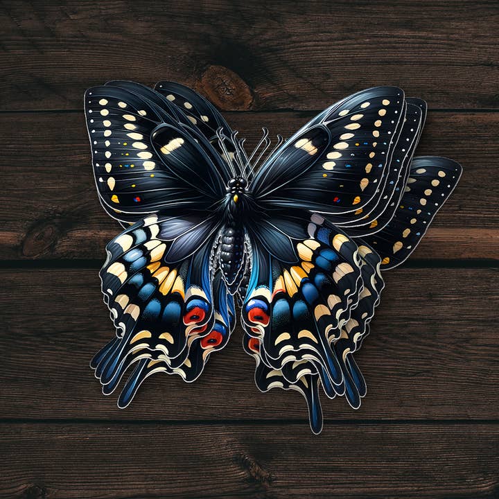 Black Swallowtail Butterfly Sticker | Butterfly Sticker for wholesale by PiggyPrintStickers