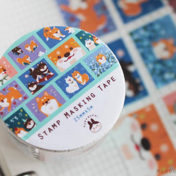 Shiba Inu Stamp Washi tape for wholesale by Mugobunni