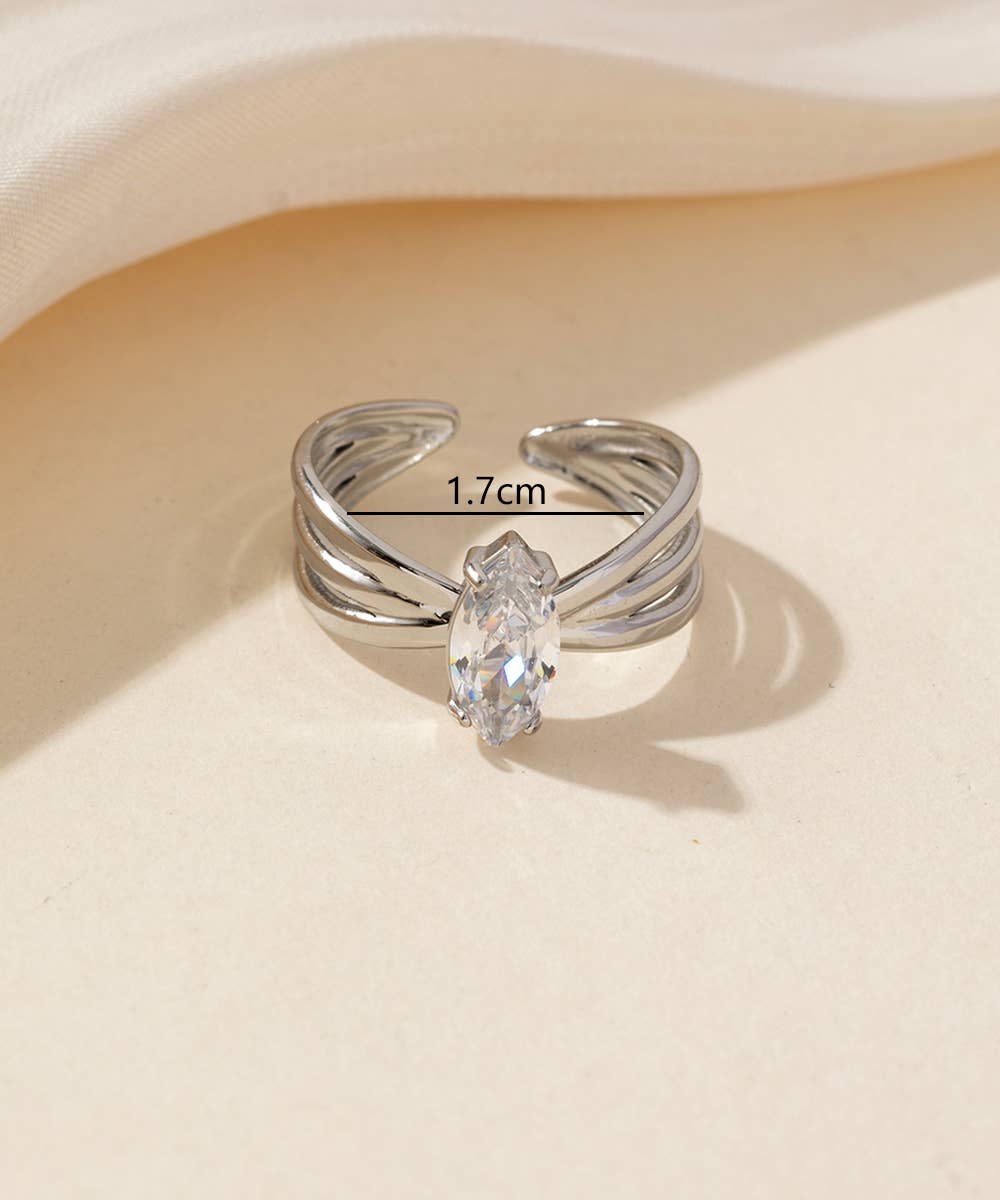 Blossom bijoux - Wholesale Single Stone/Solitaire Ring - Adjustable ring Stainless steel 25BGA2132