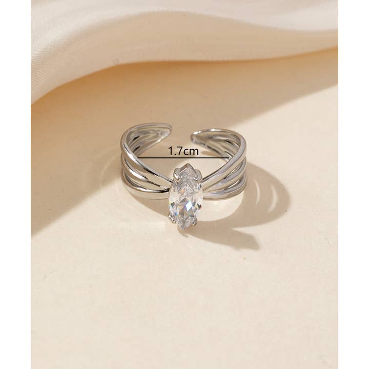 Blossom bijoux - Wholesale Single Stone/Solitaire Ring - Adjustable ring Stainless steel 25BGA2132