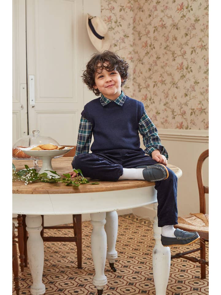 Kidiwi handmade - Wholesale Button Down Shirt - Kids - Arthur, blue and green tartan shirt1