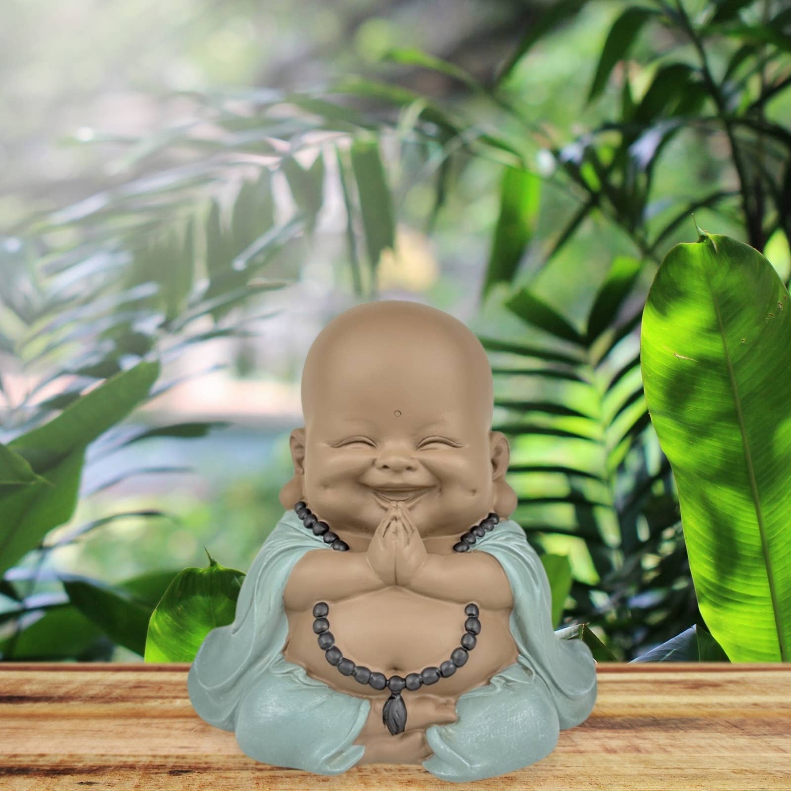 Zen'Arôme - Vente Figurine décorative - Statue Bouddha Rieur H20cm en méditation - Objet déco Zen7