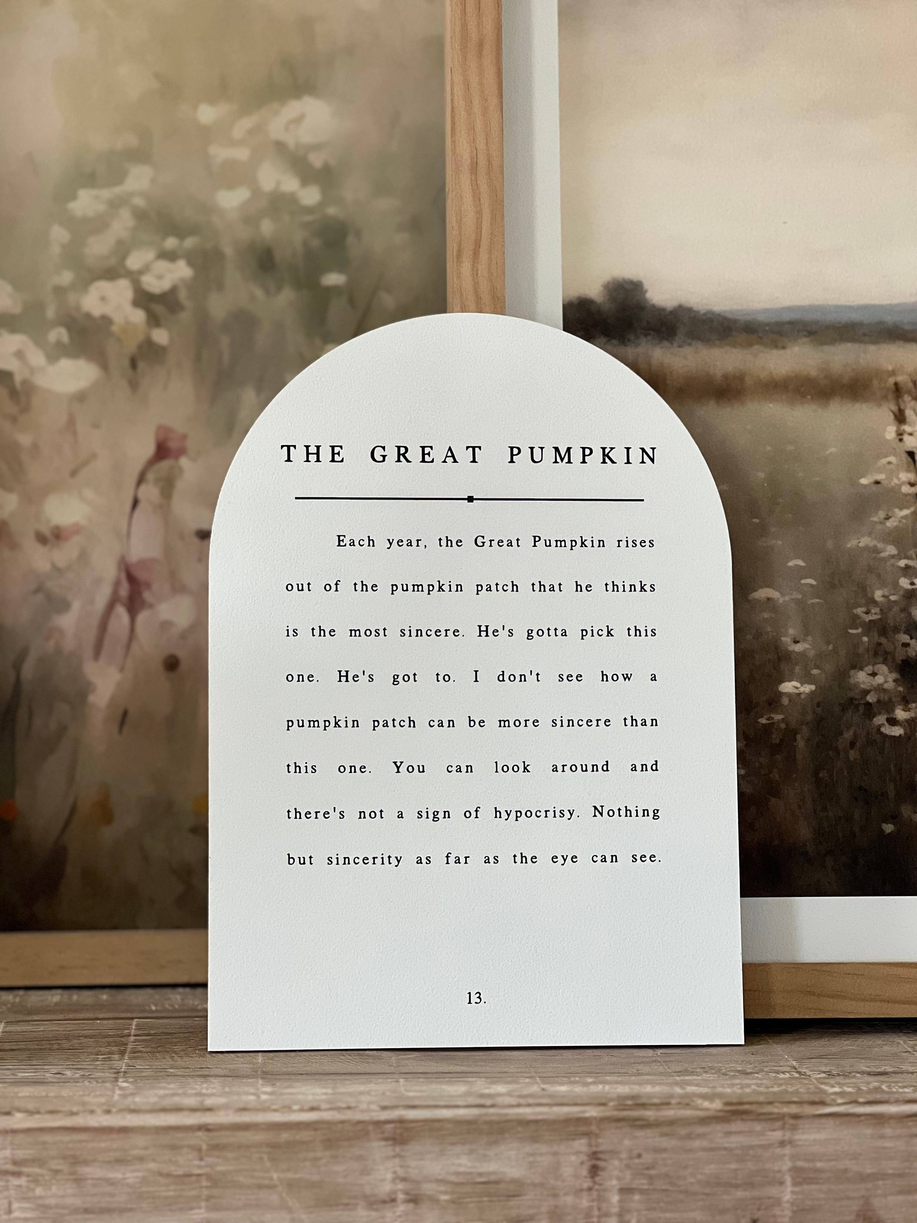 Lily and Sparrow - Wholesale Sign - The Great Pumpkin, Arch | Fall Decor, Charlie Brown0