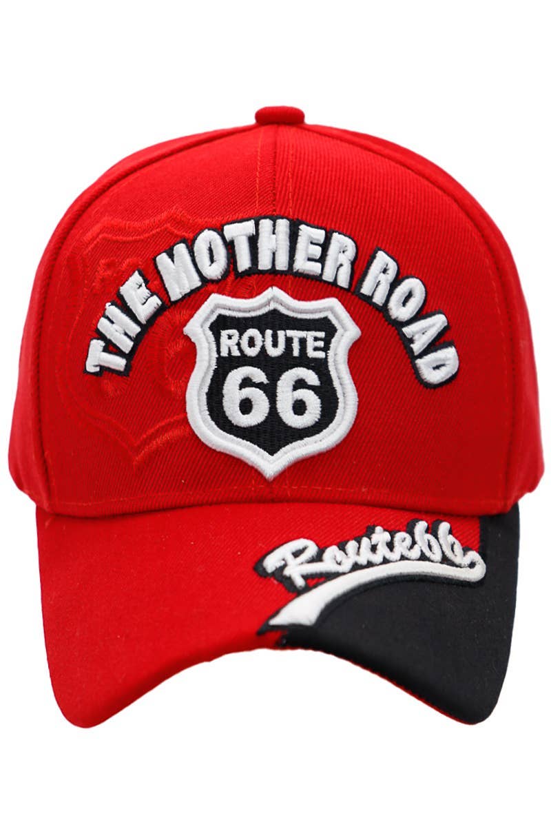 Cap Zone - Wholesale Baseball Cap - Women's - Route 66 The Mother Road Arc Logo Acrylic Baseball Cap12