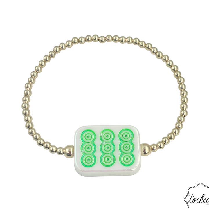 Bracelet Mahjong Point Vert pour la vente par Locked by Lula 'n' Lee