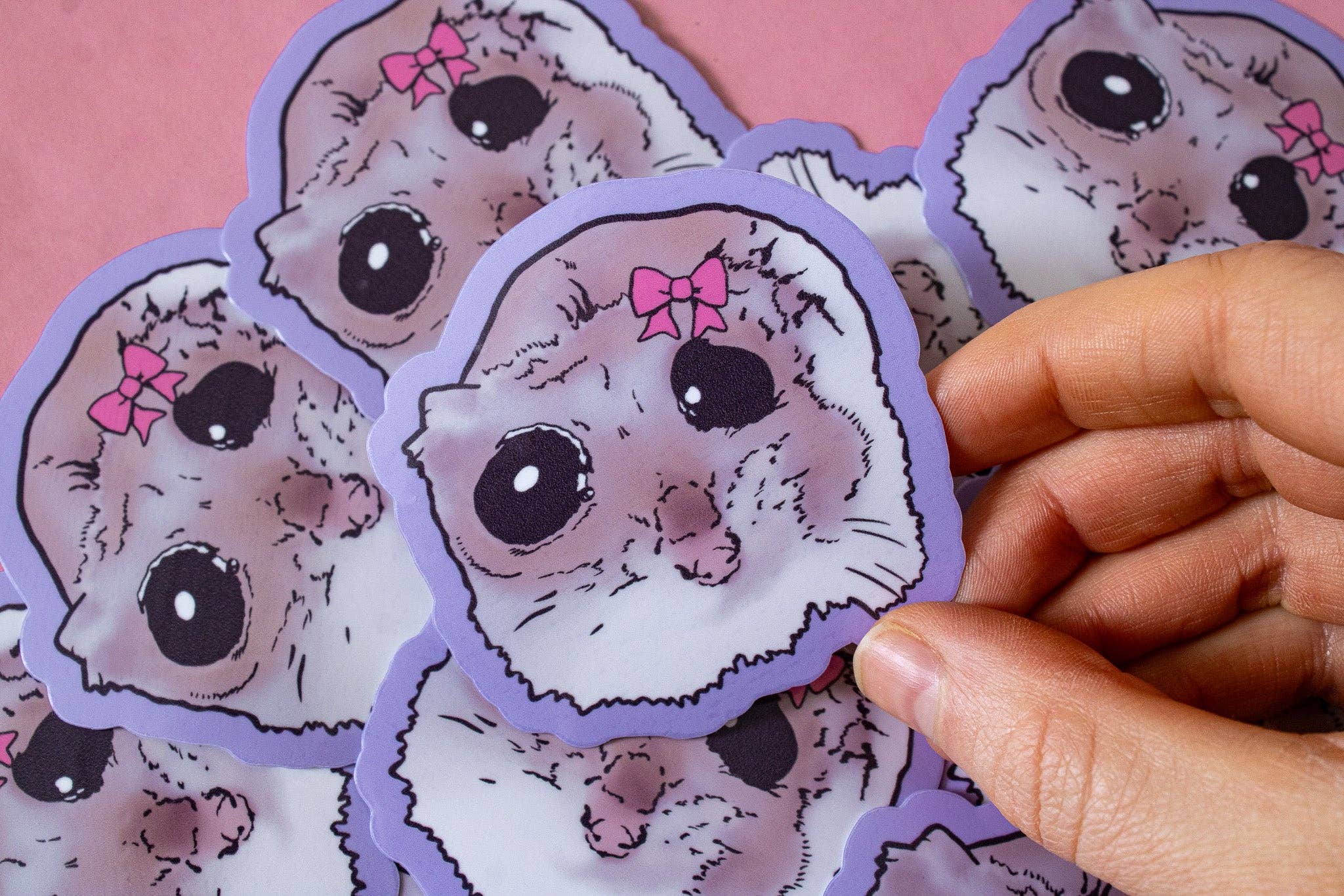 Doctor Scribble - Wholesale Sticker - Rat With Bow Meme Vinyl Sticker2