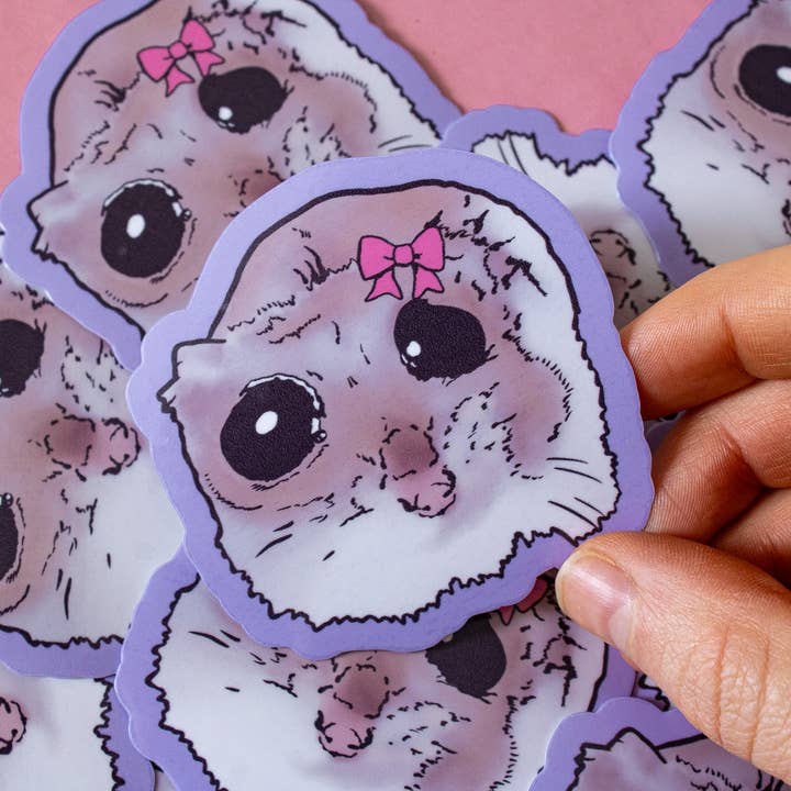 Doctor Scribble - Wholesale Sticker - Rat With Bow Meme Vinyl Sticker2