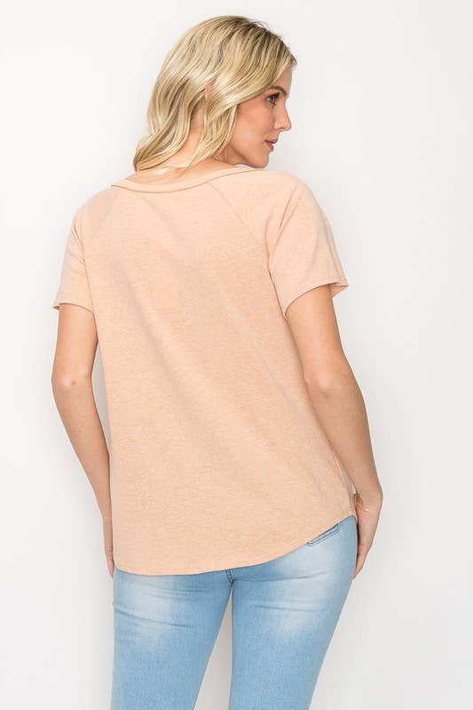 A.gain - Wholesale T-Shirt - Women's - 10884SS627 - SOLID V NECK TOP10