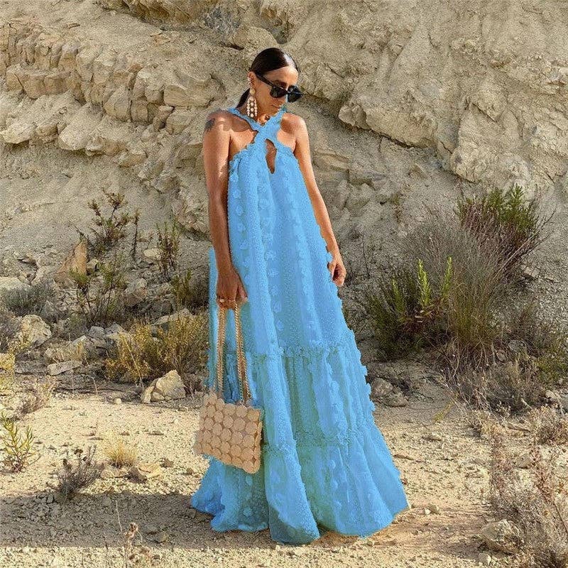 FurDecoration – wholesale Gown – Women's – Floral Cascade Gown with Neck Drape8