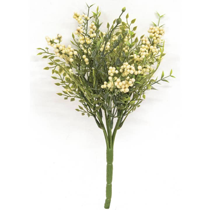 Kleine Bladeren en Room Bessen Struik - 11" voor wholesale door CWI Gifts