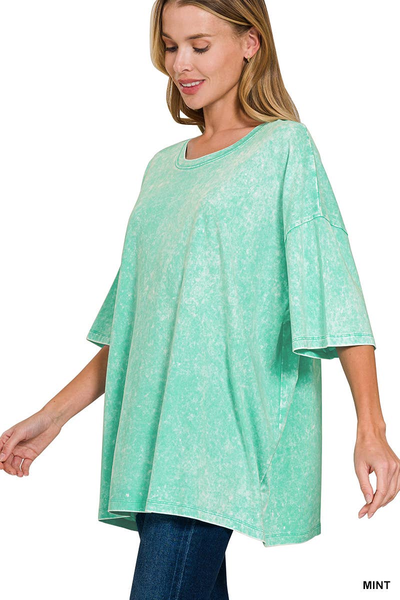 42POPS - Wholesale Knit Top - Women's - `.Acid Wash Cotton Oversized Tee58