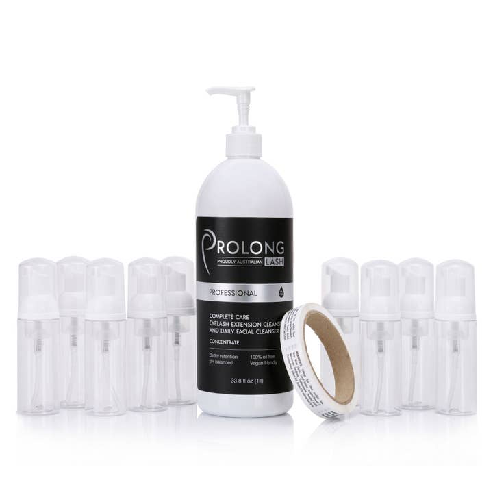 EYELASH EXTENSION CLEANSER CONCENTRATE - PROFESSIONAL STARTER PACK - 33.8 fl oz / 1 Lt for wholesale by Prolong Lash